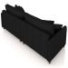 Sofá 3 Lugares Living 232cm Pé Madeira Zoe Sintético Preto Z08 - Mpozenato