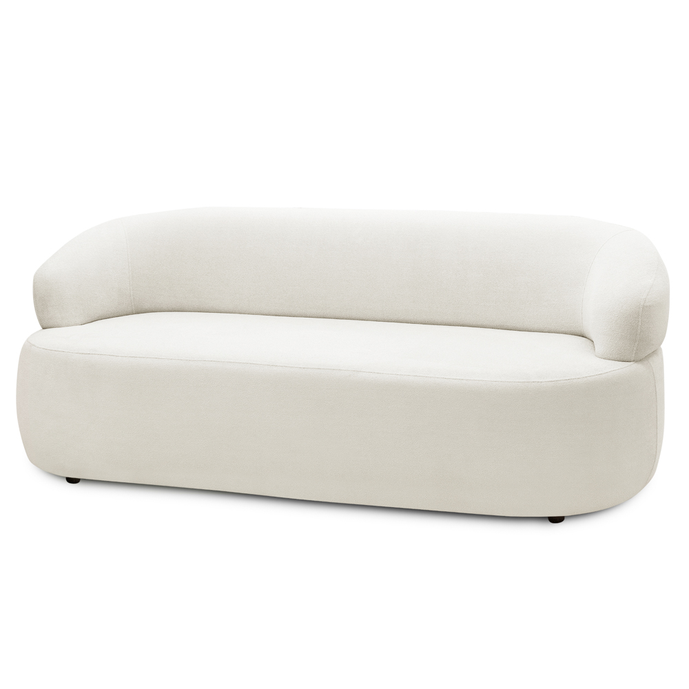 Sofá 3 Lugares Living Orgânico Sala de Estar 170cm Conka F05 Bouclê Off White - Mpozenato