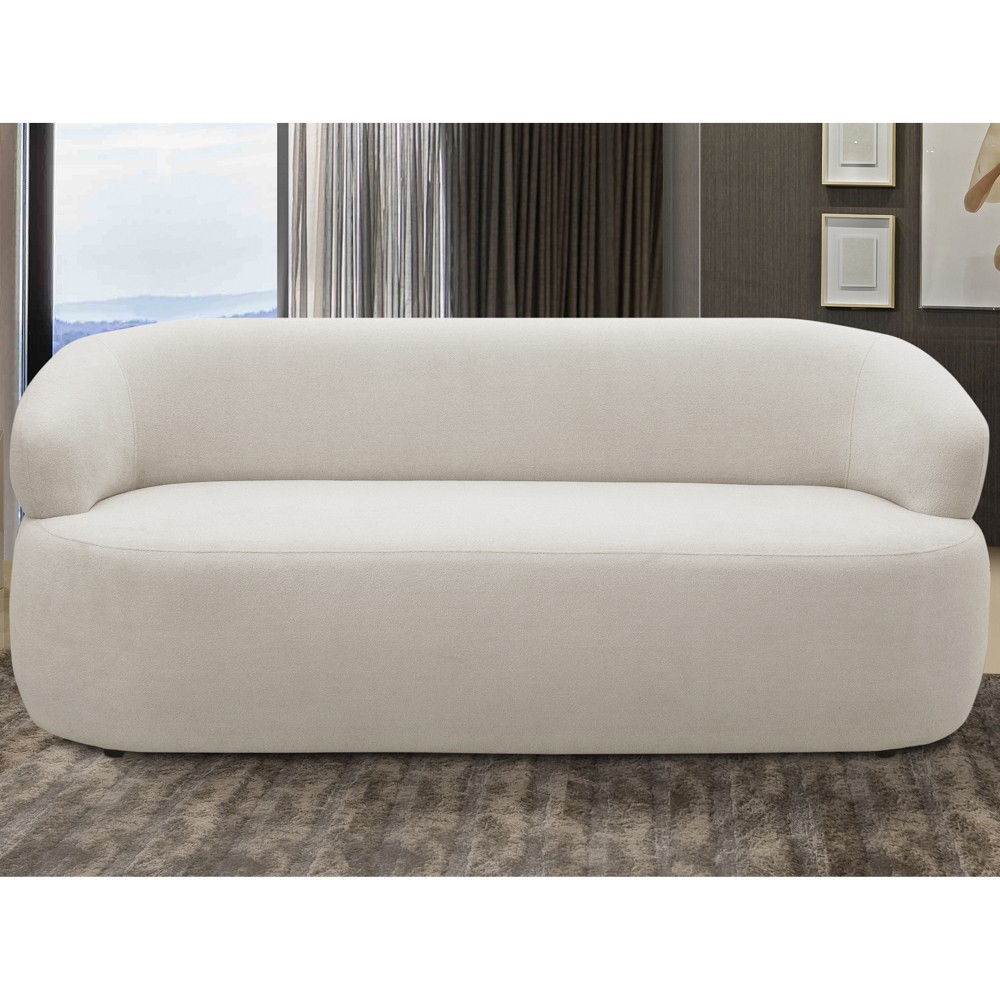 Sofá 3 Lugares Living Orgânico Sala de Estar 170cm Conka F05 Bouclê Off White - Mpozenato