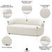 Sofá 3 Lugares Living Orgânico Sala de Estar 170cm Conka F05 Bouclê Off White - Mpozenato