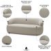Sofá 3 Lugares Living Orgânico Sala de Estar 170cm Conka F05 Boucle Bege - Mpozenato