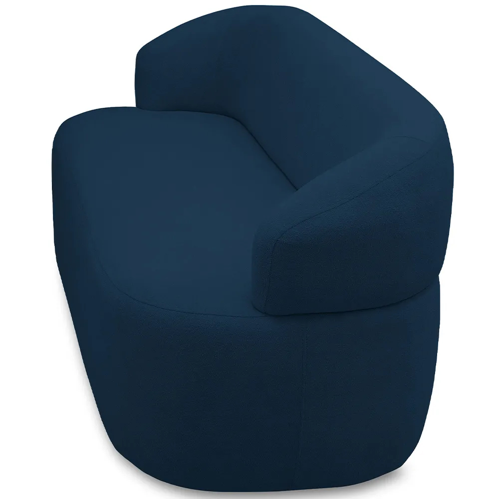 Sofá 3 Lugares Living Orgânico Sala de Estar 170cm Conka F05 Veludo Azul - Mpozenato