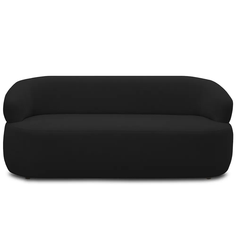 Sofá 3 Lugares Living Orgânico Sala de Estar 170cm Conka F05 Veludo Preto - Mpozenato