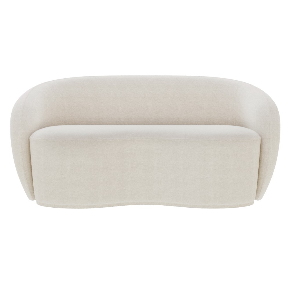 Sofá 3 Lugares Living Orgânico Sala de Estar 180cm Garbin K04 Bouclê Bege - Mpozenato