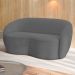 Sofá 3 Lugares Living Orgânico Sala de Estar 180cm Garbin K04 Bouclê Cinza - Mpozenato