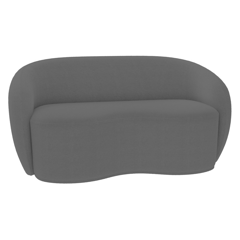 Sofá 3 Lugares Living Orgânico Sala de Estar 180cm Garbin K04 Bouclê Cinza - Mpozenato