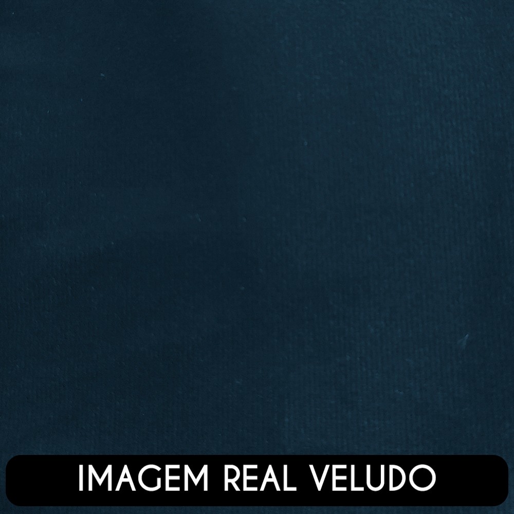 Sofá 3 Lugares Living Orgânico Sala de Estar 180cm Garbin K04 Veludo Azul Marinho - Mpozenato
