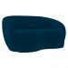 Sofá 3 Lugares Living Orgânico Sala de Estar 180cm Garbin K04 Veludo Azul Marinho - Mpozenato