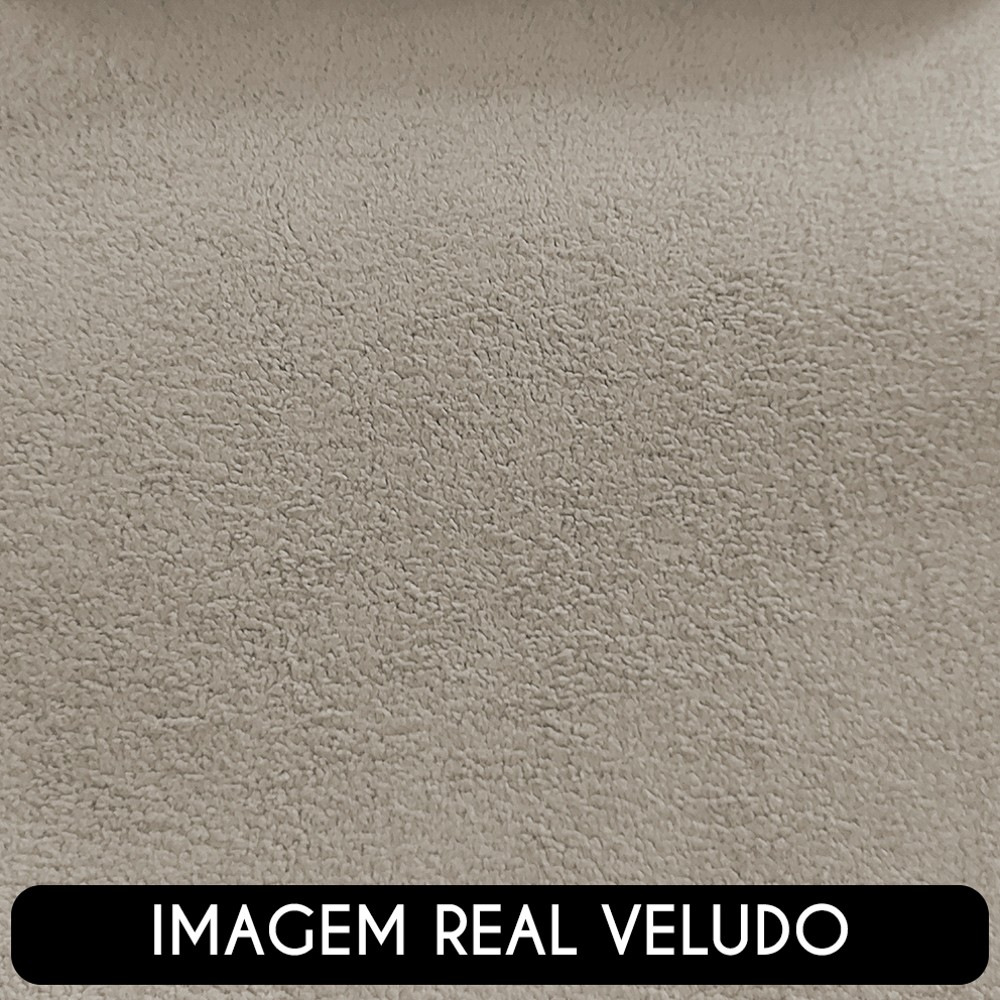 Sofá 3 Lugares Living Orgânico Sala de Estar 180cm Garbin K04 Veludo Bege - Mpozenato