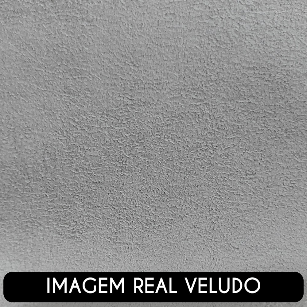 Sofá 3 Lugares Living Orgânico Sala de Estar 180cm Garbin K04 Veludo Cinza - Mpozenato