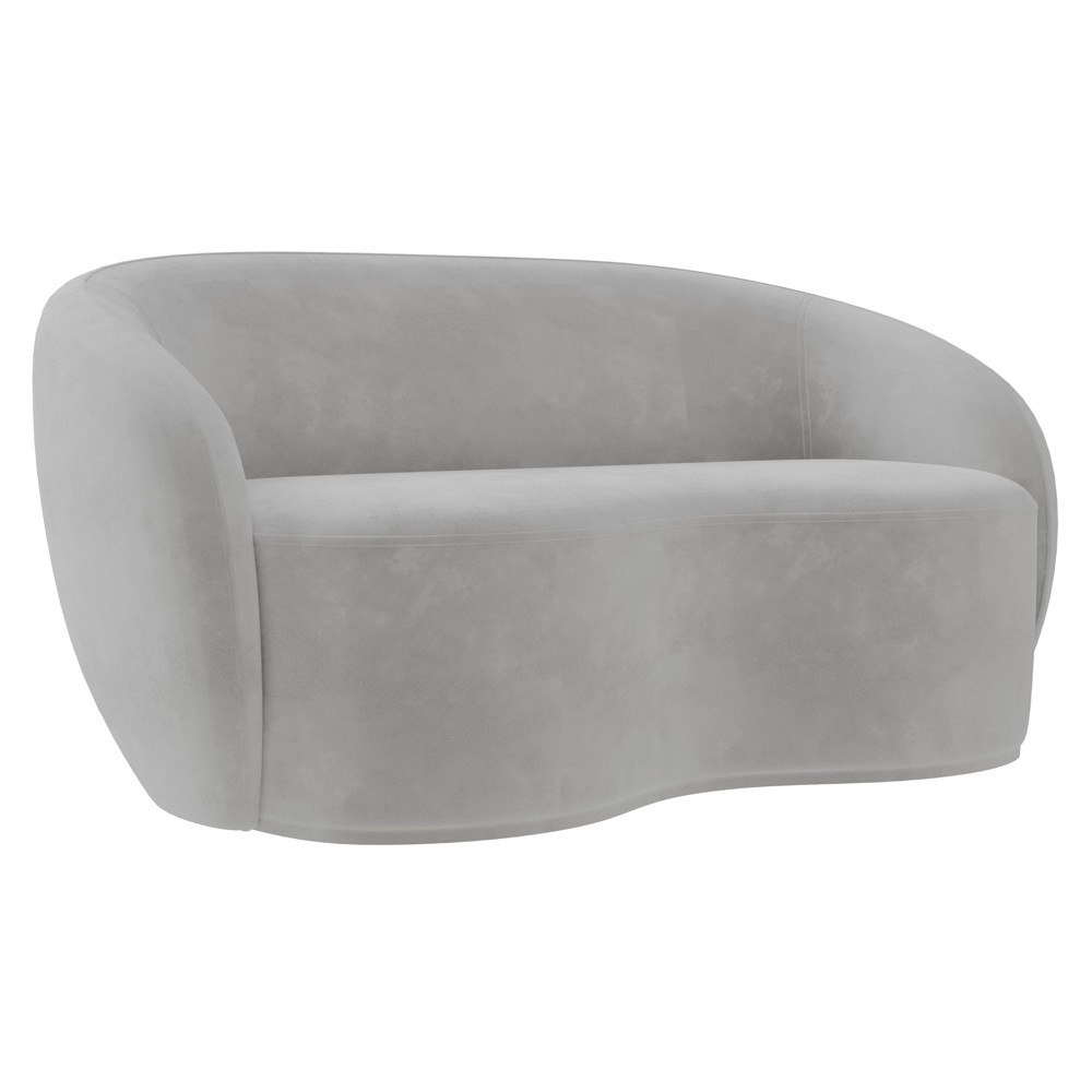 Sofá 3 Lugares Living Orgânico Sala de Estar 180cm Garbin K04 Veludo Cinza - Mpozenato