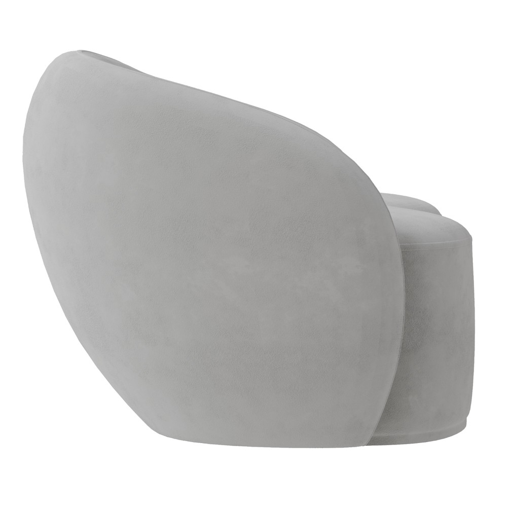 Sofá 3 Lugares Living Orgânico Sala de Estar 180cm Garbin K04 Veludo Cinza - Mpozenato