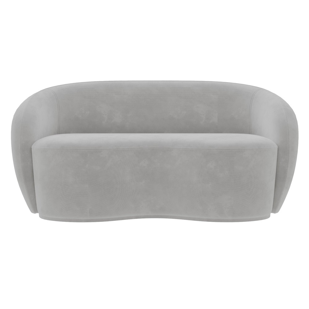 Sofá 3 Lugares Living Orgânico Sala de Estar 180cm Garbin K04 Veludo Cinza - Mpozenato
