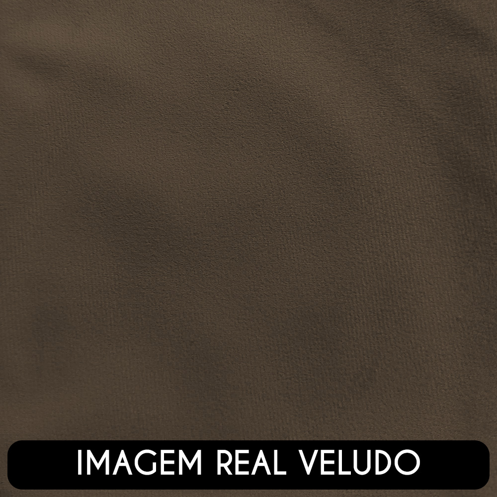 Sofá 3 Lugares Living Orgânico Sala de Estar 180cm Garbin K04 Veludo Marrom - Mpozenato