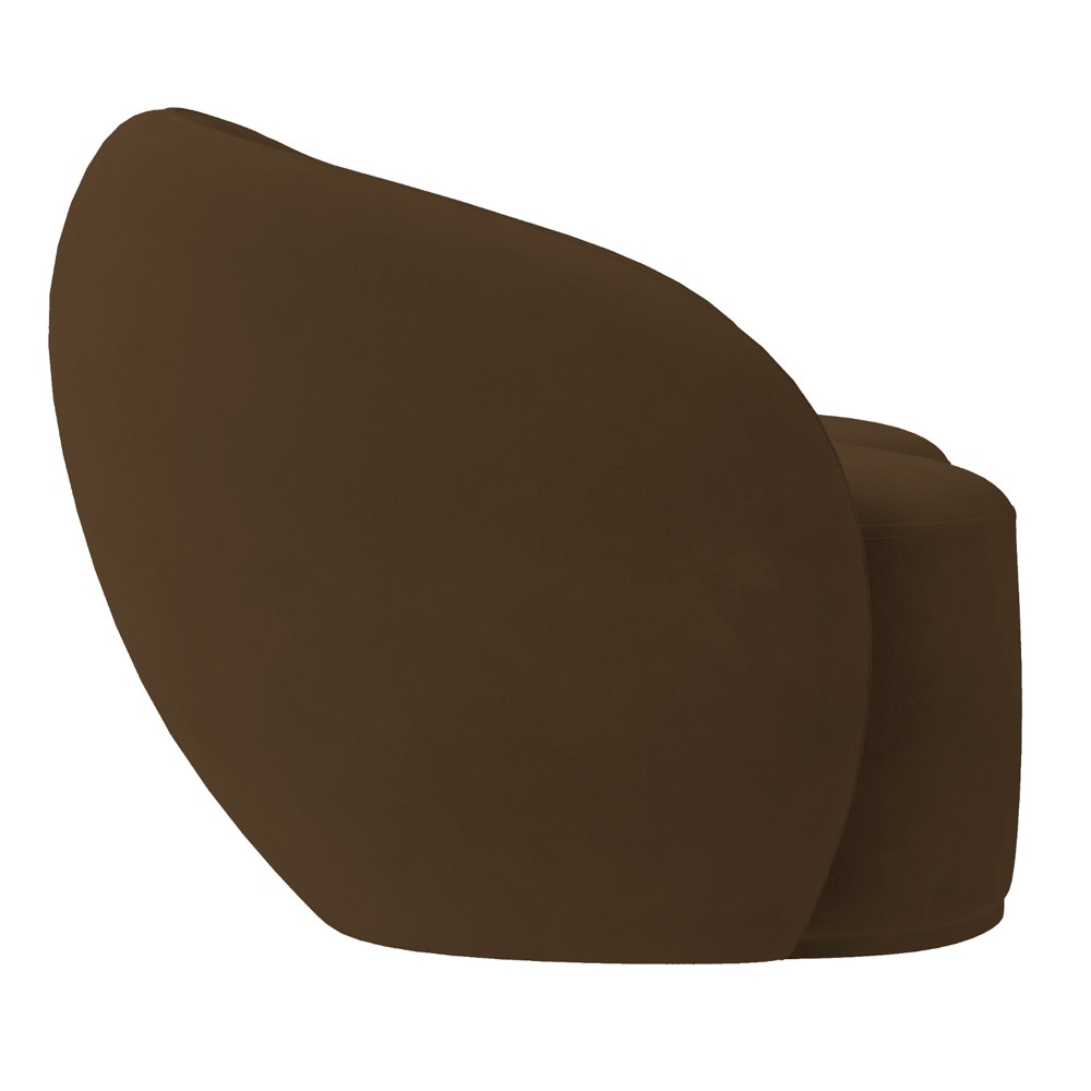 Sofá 3 Lugares Living Orgânico Sala de Estar 180cm Garbin K04 Veludo Marrom - Mpozenato