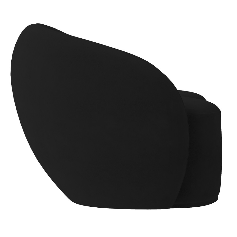 Sofá 3 Lugares Living Orgânico Sala de Estar 180cm Garbin K04 Veludo Preto - Mpozenato