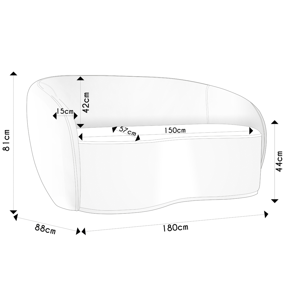 Sofá 3 Lugares Living Orgânico Sala de Estar 180cm Garbin K04 Veludo Verde - Mpozenato