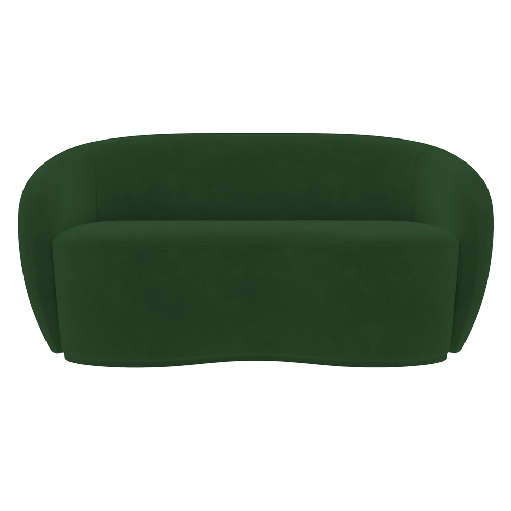 Sofá 3 Lugares Living Orgânico Sala de Estar 180cm Garbin K04 Veludo Verde - Mpozenato