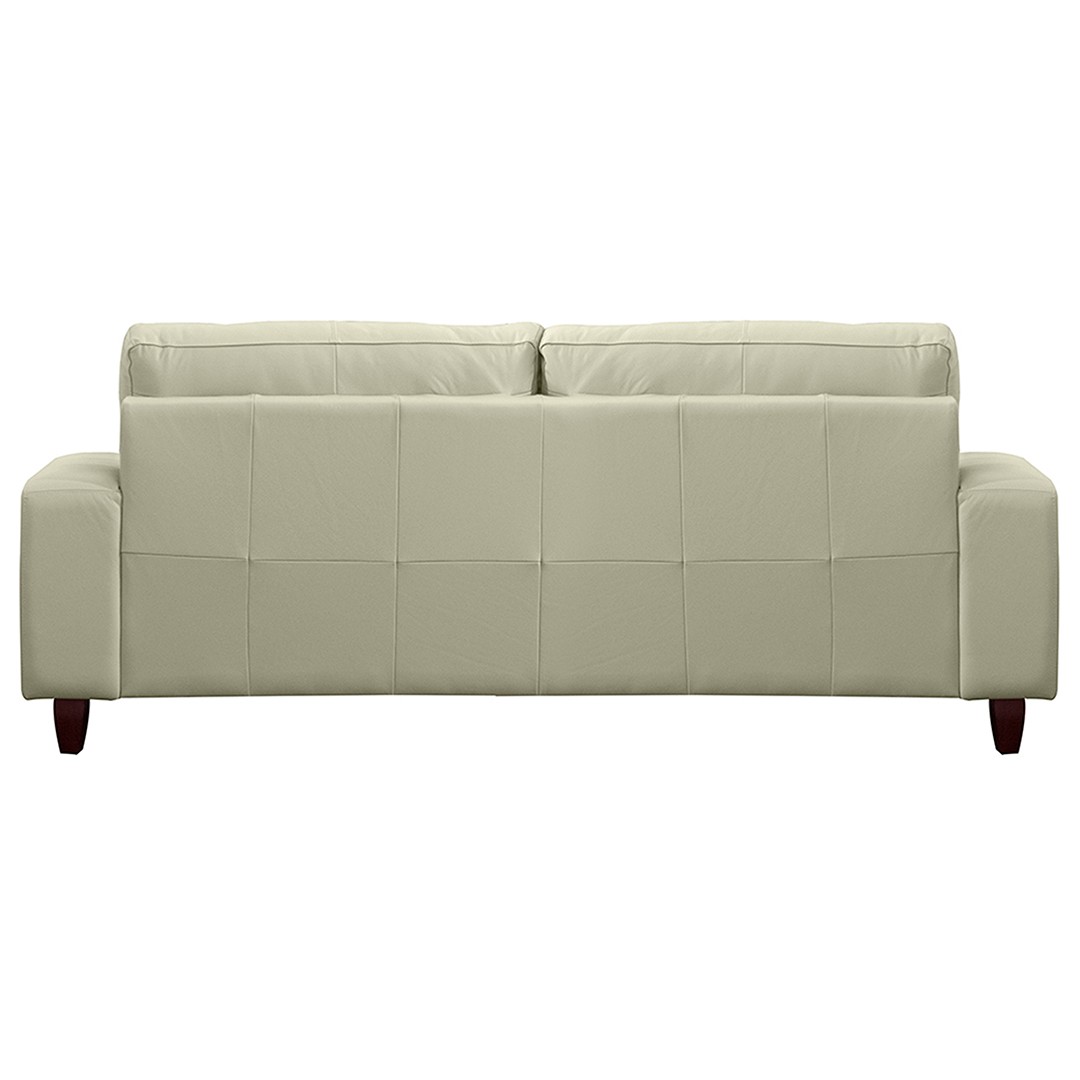 Sofá 3 Lugares Living Pés Madeira 220cm Phill S07 Couro Off - Mpozenato