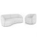 Sofá 3 Lugares Orgânico 240cm e Poltrona Zion M22 Boucle Branco - Mpozenato
