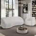 Sofá 3 Lugares Orgânico 240cm e Poltrona Zion M22 Boucle Branco - Mpozenato
