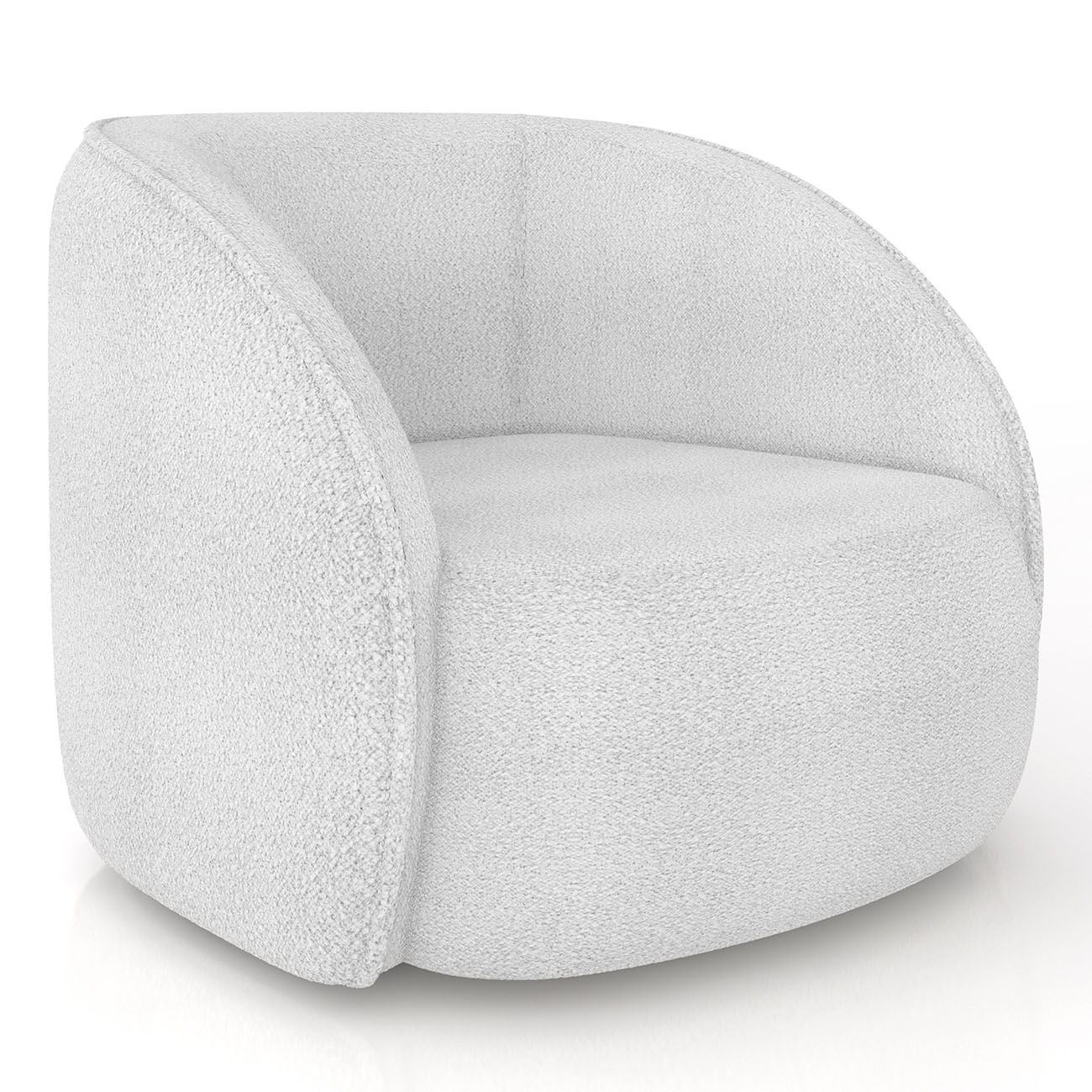 Sofá 3 Lugares Orgânico 240cm e Poltrona Zion M22 Boucle Branco - Mpozenato