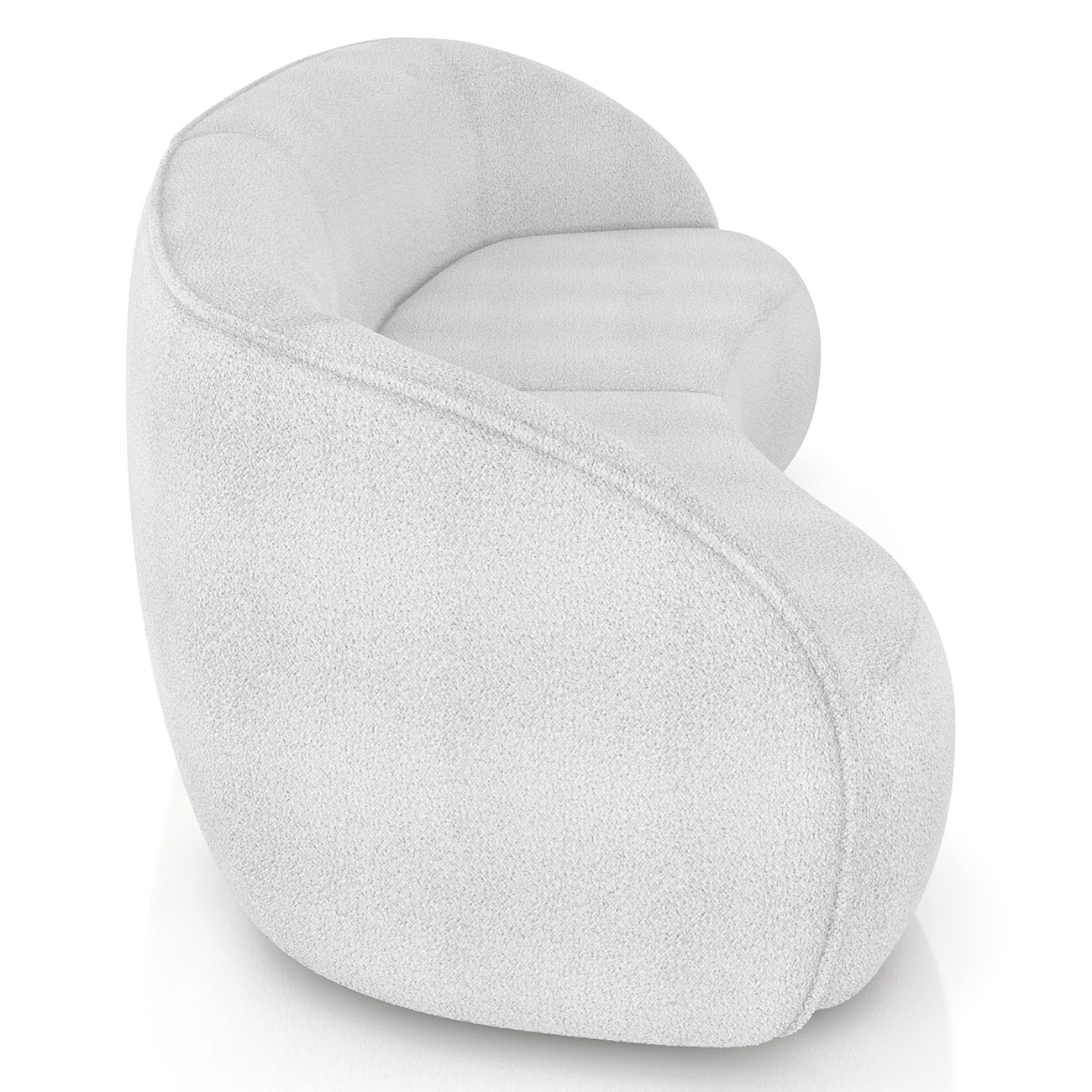 Sofá 3 Lugares Orgânico 240cm e Poltrona Zion M22 Boucle Branco - Mpozenato