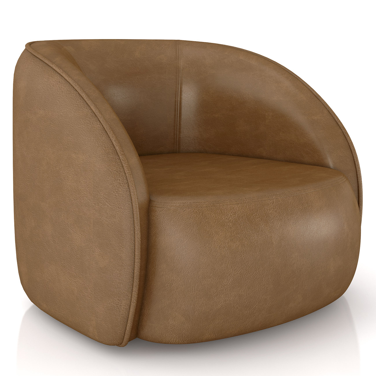 Sofá 3 Lugares Orgânico 288cm e Poltrona Zion M22 Sintético Caramelo - Mpozenato