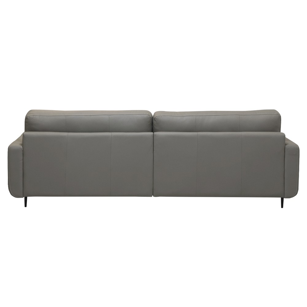Sofá 3 Lugares Para Sala 210cm Alicie L08 Couro Cinza Claro  - Mpozenato