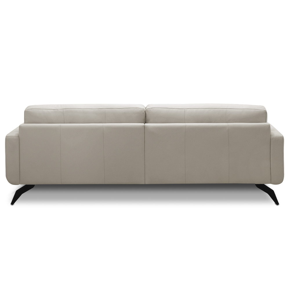 Sofá 3 Lugares Para Sala Living 240cm Vults L08 Couro Off   - Mpozenato