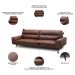 Sofá 3 Lugares Para Sala Living 256cm Niton L08 Couro Marrom - Mpozenato