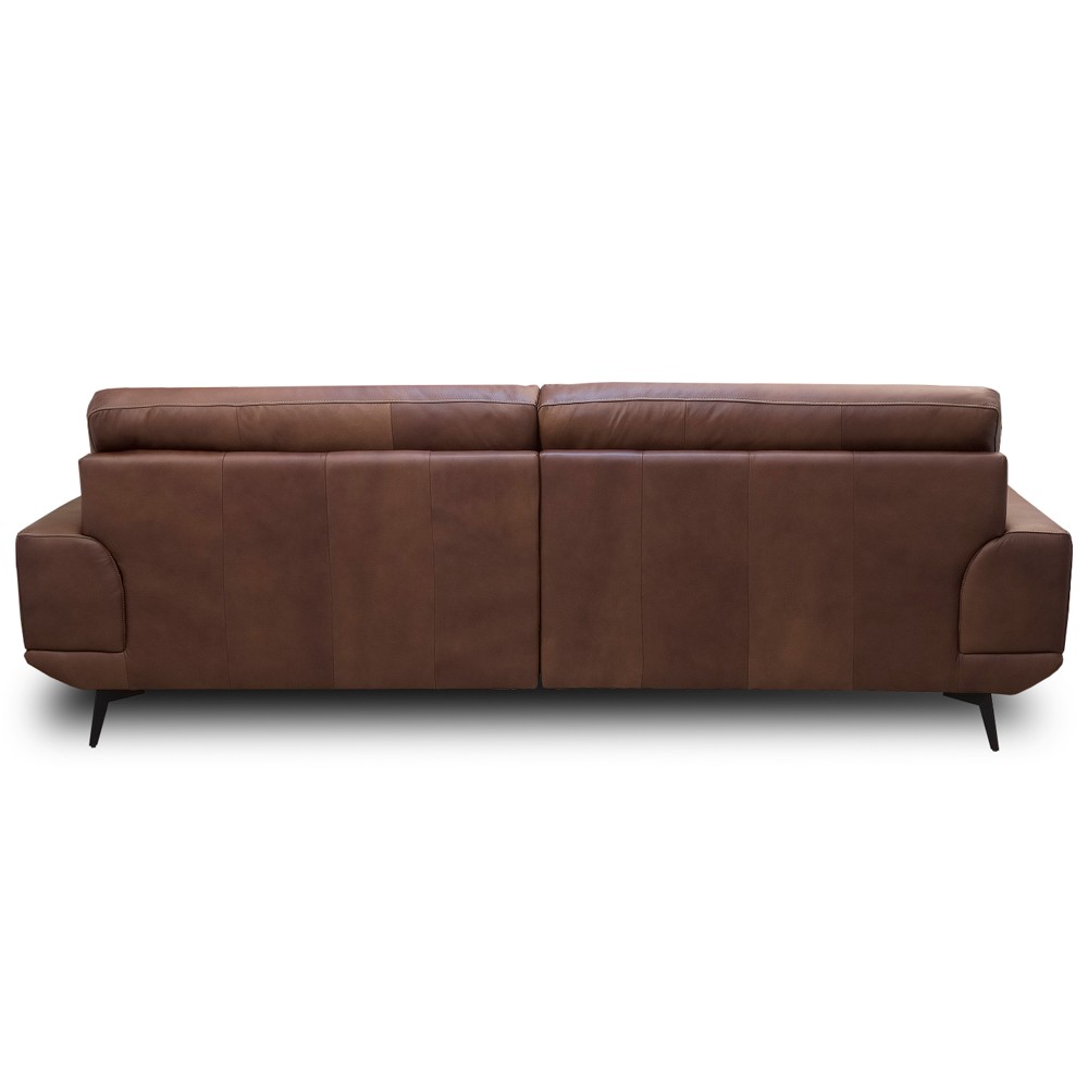 Sofá 3 Lugares Para Sala Living 256cm Niton L08 Couro Marrom - Mpozenato