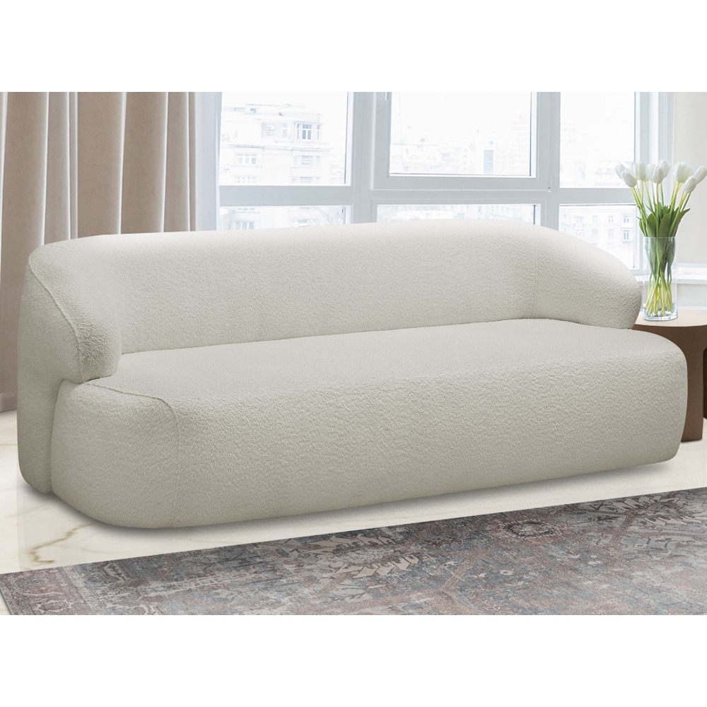 Sofá 3 Lugares Sala Orgânico 180cm Donk L08 Boucle Off White - Mpozenato
