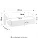 Sofá 3 Lugares Sala Orgânico 180cm Donk L08 Boucle Off White - Mpozenato