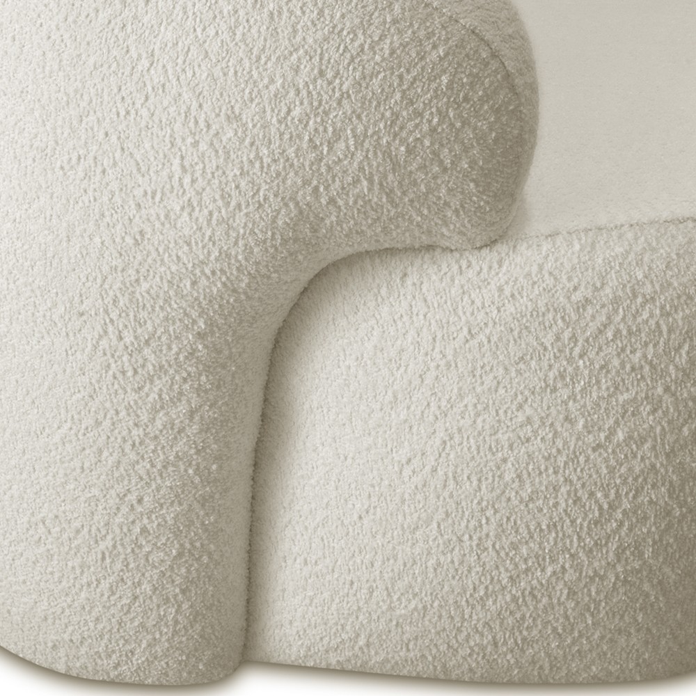 Sofá 3 Lugares Sala Orgânico 180cm Donk L08 Boucle Off White - Mpozenato