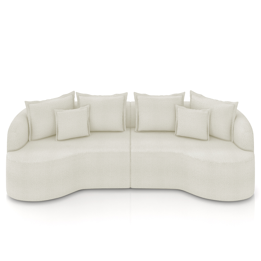 Sofá 4 Lugares 250cm Orgânico Quito K04 Bouclê Areia - Mpozenato