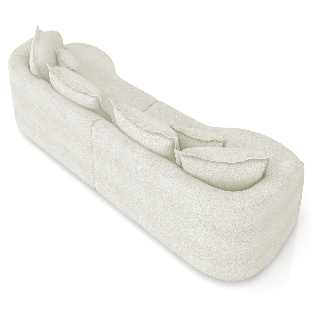 Sofá 4 Lugares 250cm Orgânico Quito K04 Bouclê Areia - Mpozenato
