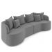 Sofá 4 Lugares 250cm Orgânico Quito K04 Veludo Cinza - Mpozenato
