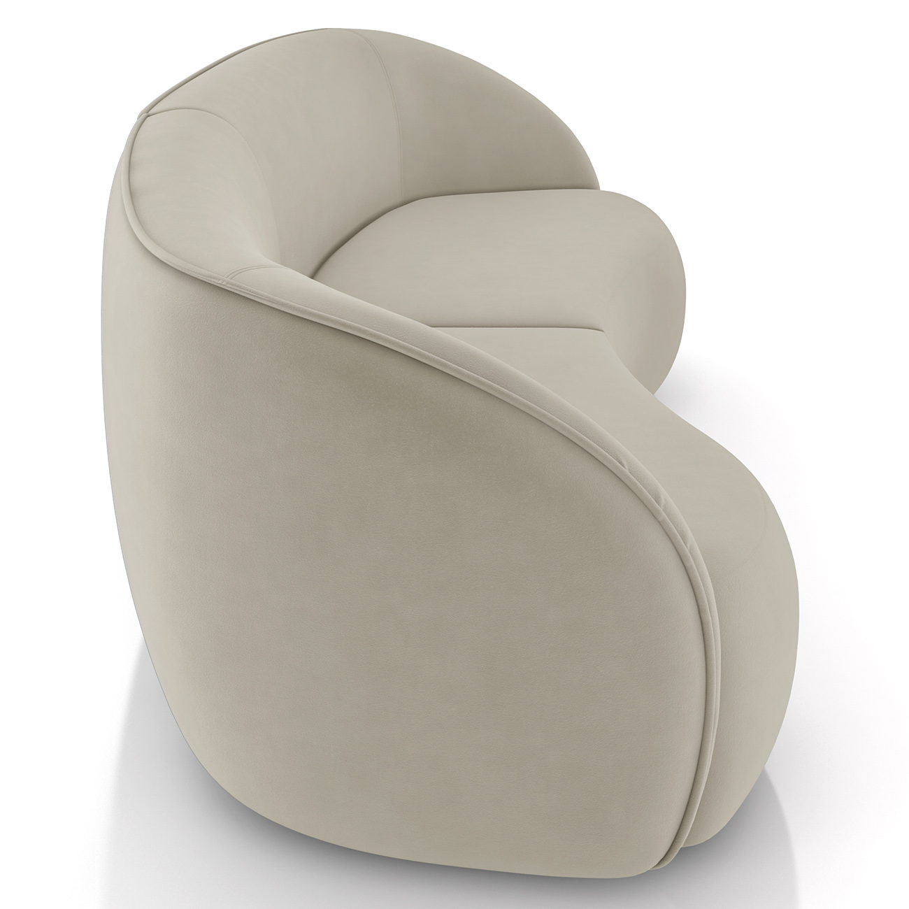 Sofá 4 Lugares 318cm Orgânico Zion M22 Veludo Bege - Mpozenato