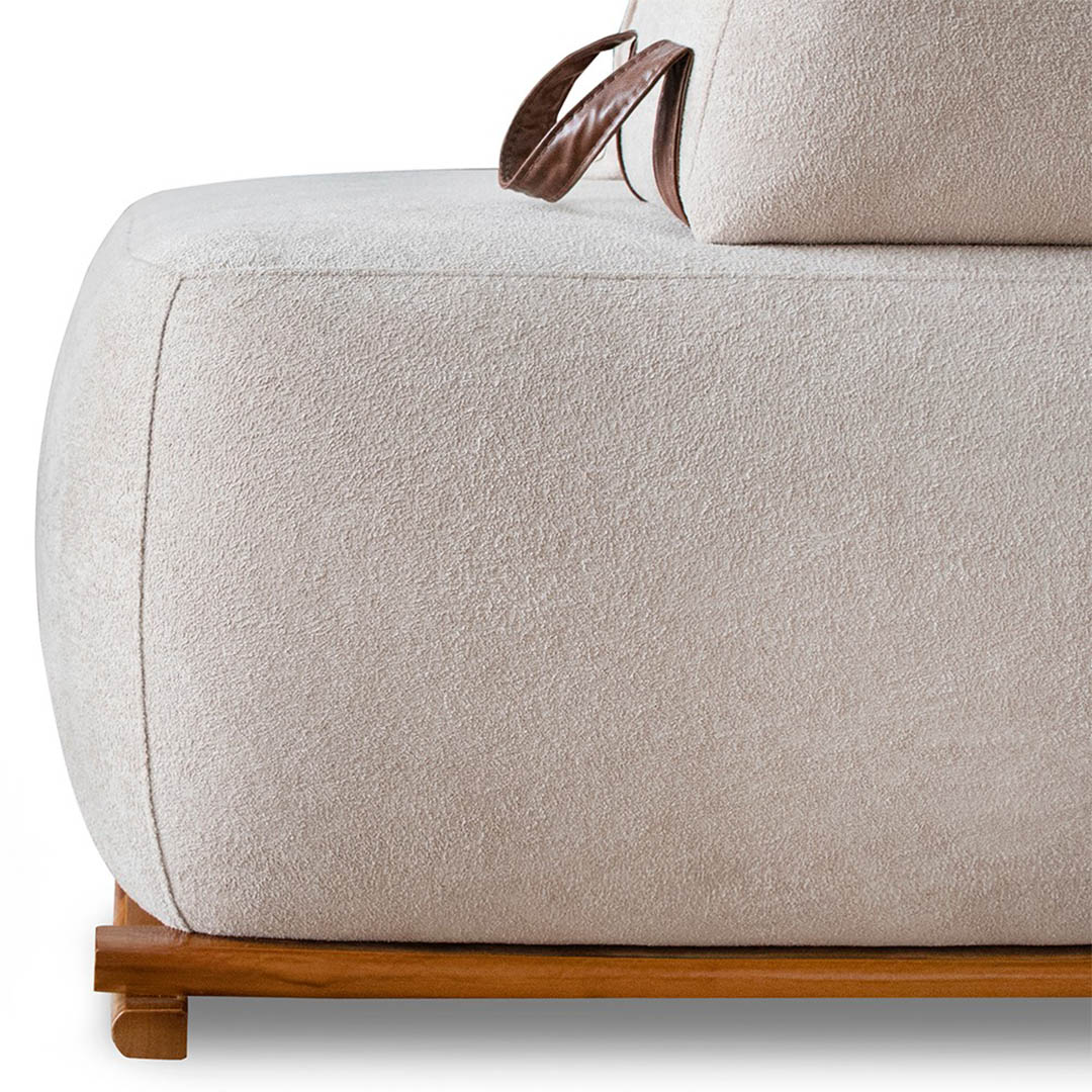 Sofá 4 Lugares Ilha 2 Módulos 160cm Viero S06 Boucle Bege - Mpozenato