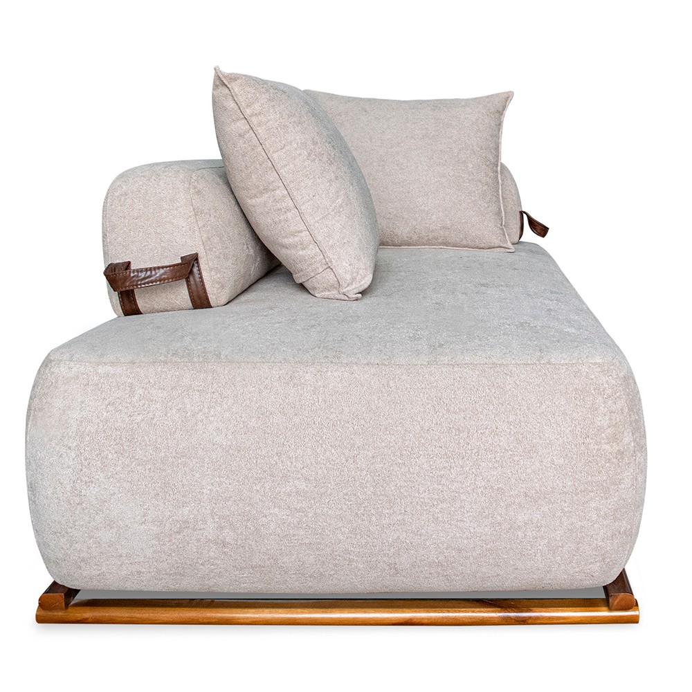 Sofá 4 Lugares Ilha 2 Módulos 160cm Viero S06 Boucle Bege - Mpozenato