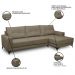 Sofá 4 Lugares com Chaise Direito 265cm Soreh F05 Veludo Castor - Mpozenato