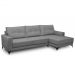 Sofá 4 Lugares com Chaise Direito 265cm Soreh F05 Veludo Prata - Mpozenato