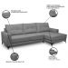 Sofá 4 Lugares com Chaise Direito 265cm Soreh F05 Veludo Prata - Mpozenato