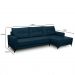 Sofá 4 Lugares com Chaise Direito 285cm Soreh F05 Veludo Azul - Mpozenato