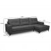Sofá 4 Lugares com Chaise Direito 285cm Soreh F05 Veludo Grafite - Mpozenato