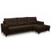 Sofá 4 Lugares com Chaise Direito 285cm Soreh F05 Veludo Marrom - Mpozenato