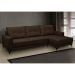 Sofá 4 Lugares com Chaise Direito 285cm Soreh F05 Veludo Marrom - Mpozenato