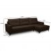 Sofá 4 Lugares com Chaise Direito 285cm Soreh F05 Veludo Marrom - Mpozenato