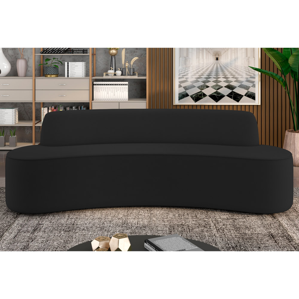 Sofá 4 Lugares para Sala de Estar Living 230cm Koane D06 Veludo Preto - Mpozenato